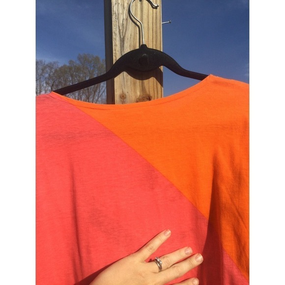 Vtg Mickey & co womens sleeveless shirt L orange red print J.G.Hook Disney - Picture 9 of 12